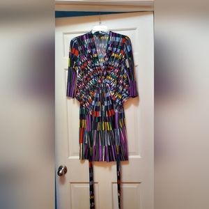 BCBGMAXAZRIA faux wrap multicolor dress